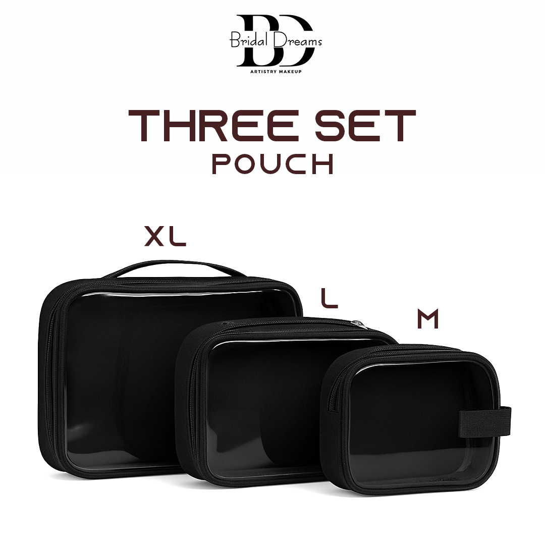 Three Cosmetic Organizer Pouch Set (XL, L & M) by BridalDreams®