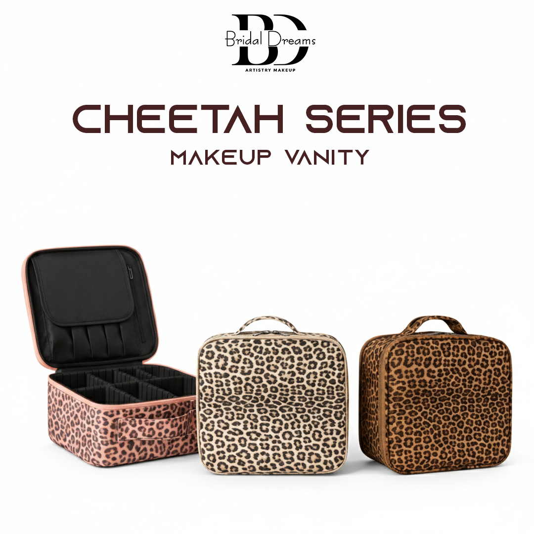 Cheetah Printed Makeup Vanity Organizer Bag by BridalDreams®