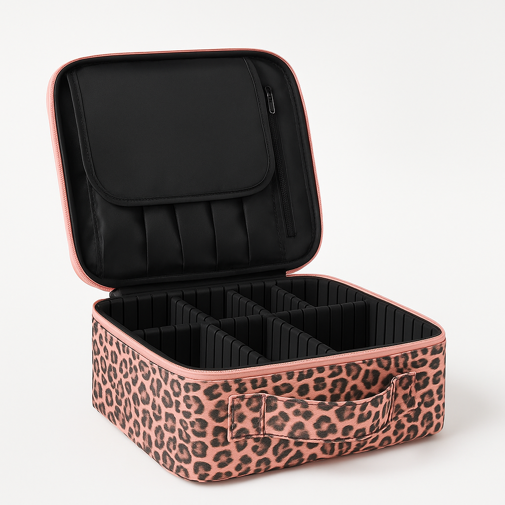 Cheetah Printed Makeup Vanity Organizer Bag by BridalDreams®