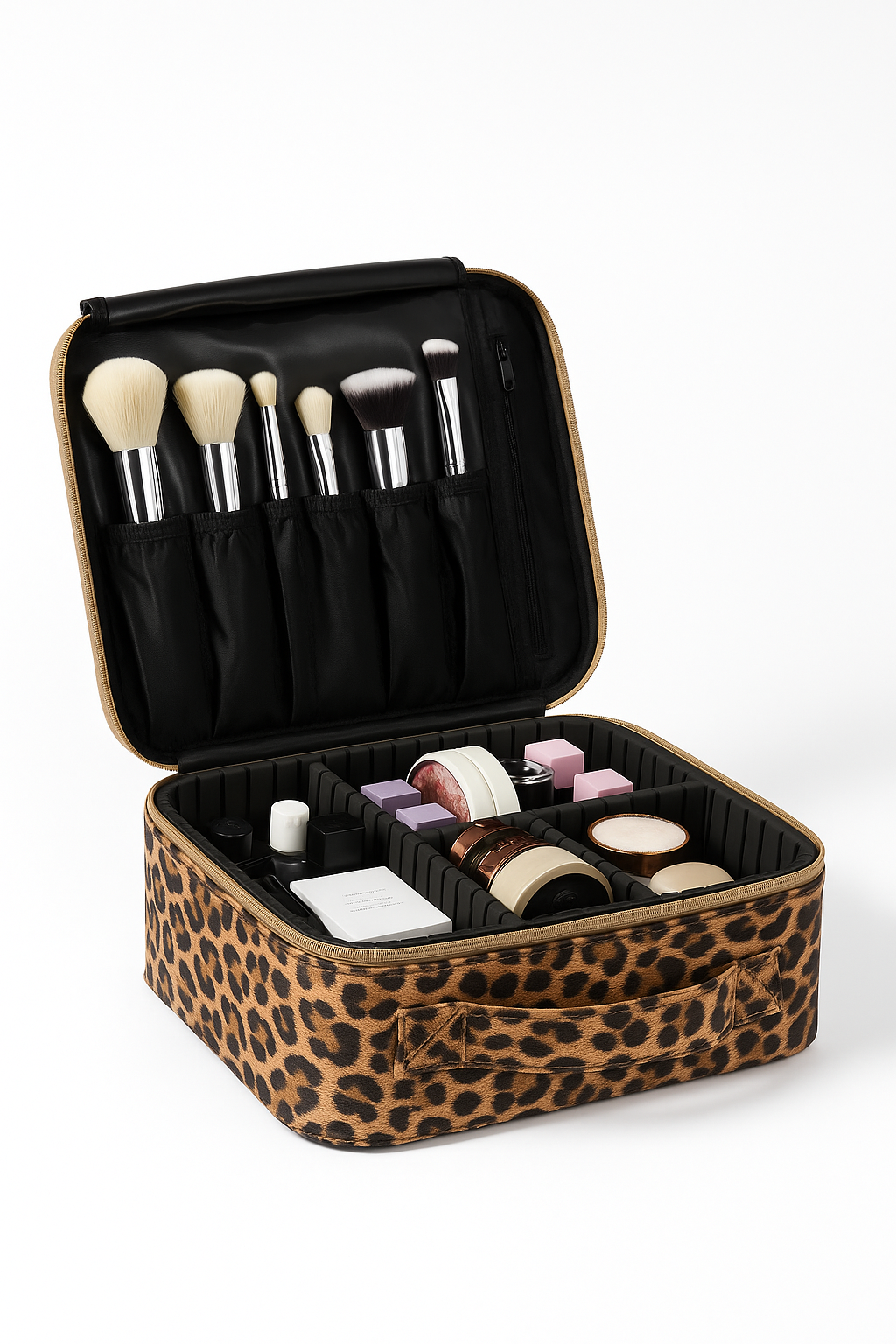 Cheetah Printed Makeup Vanity Organizer Bag by BridalDreams®