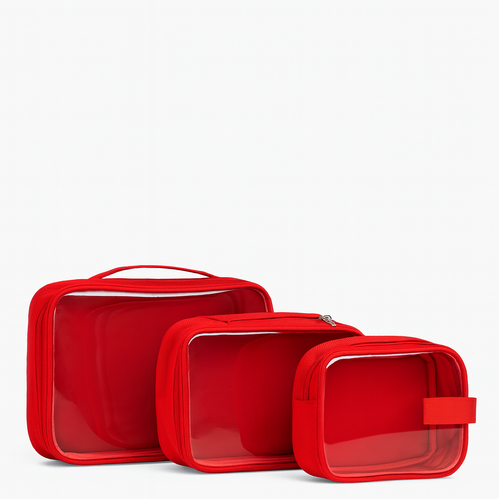 Three Cosmetic Organizer Pouch Set (XL, L & M) by BridalDreams®
