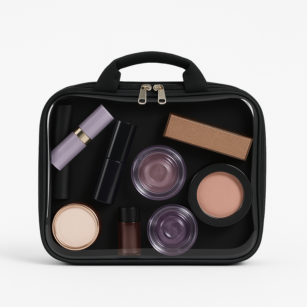 Dual-Side Transparent Makeup Organizer Pouch by BridalDreams