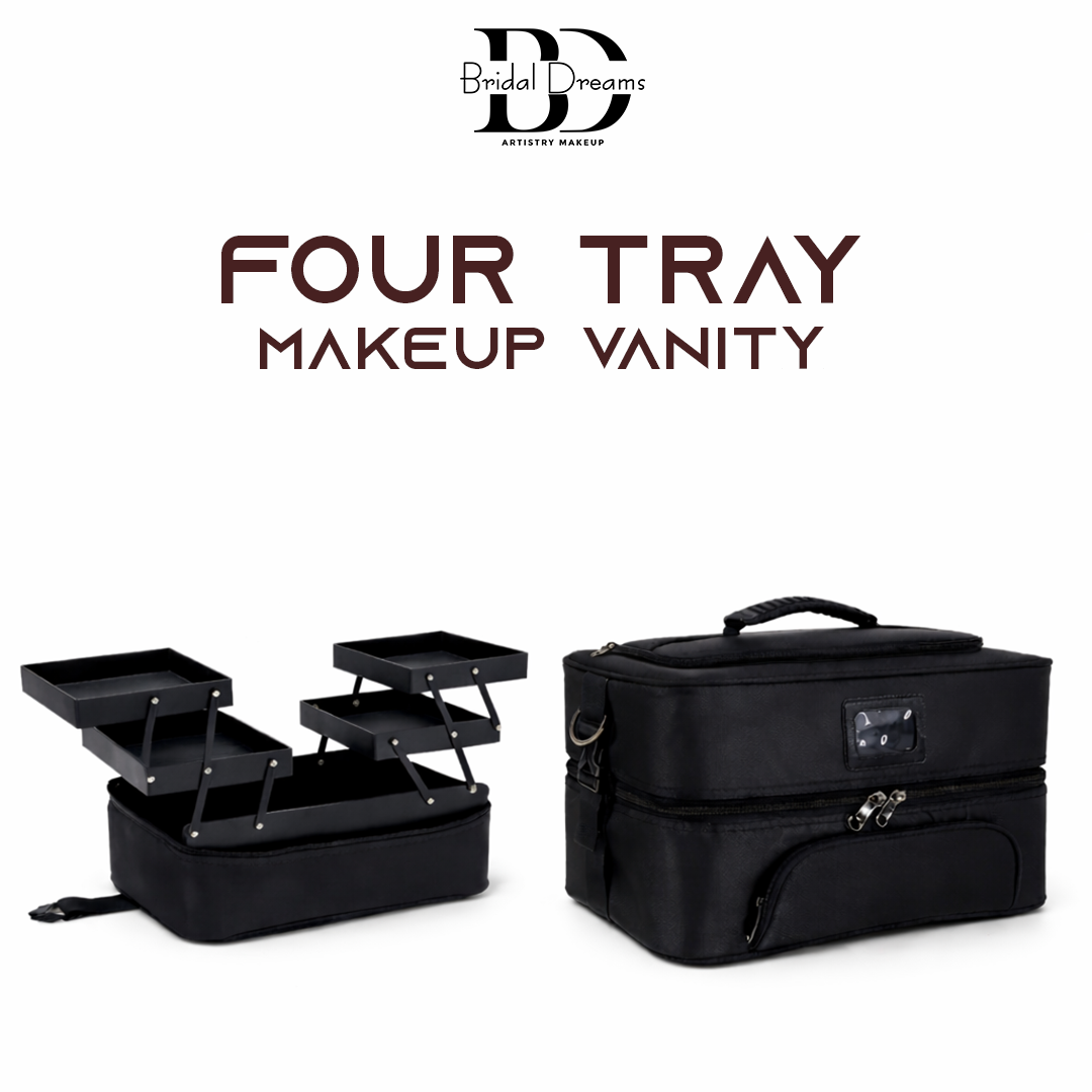 Four Tray Professional Makeup Vanity Organizer Bag by BridalDreams®