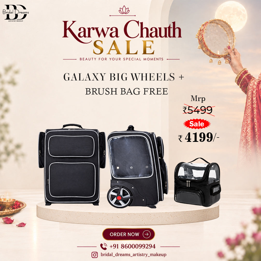Galaxy Big Wheels Makeup Trolley Bag by BridalDreams®