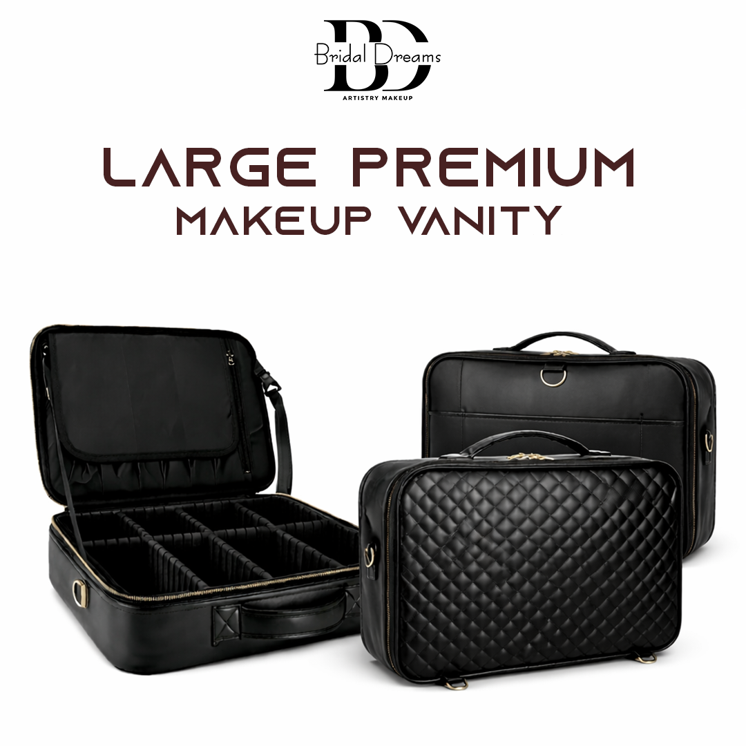 Large Premium Multi-Compartment Makeup Vanity Bag by BridalDreams®