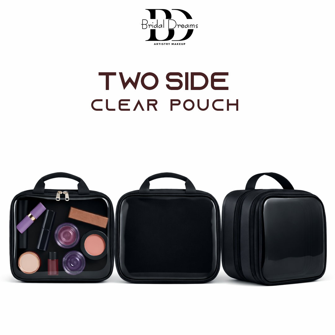 Dual-Side Transparent Makeup Organizer Pouch by BridalDreams
